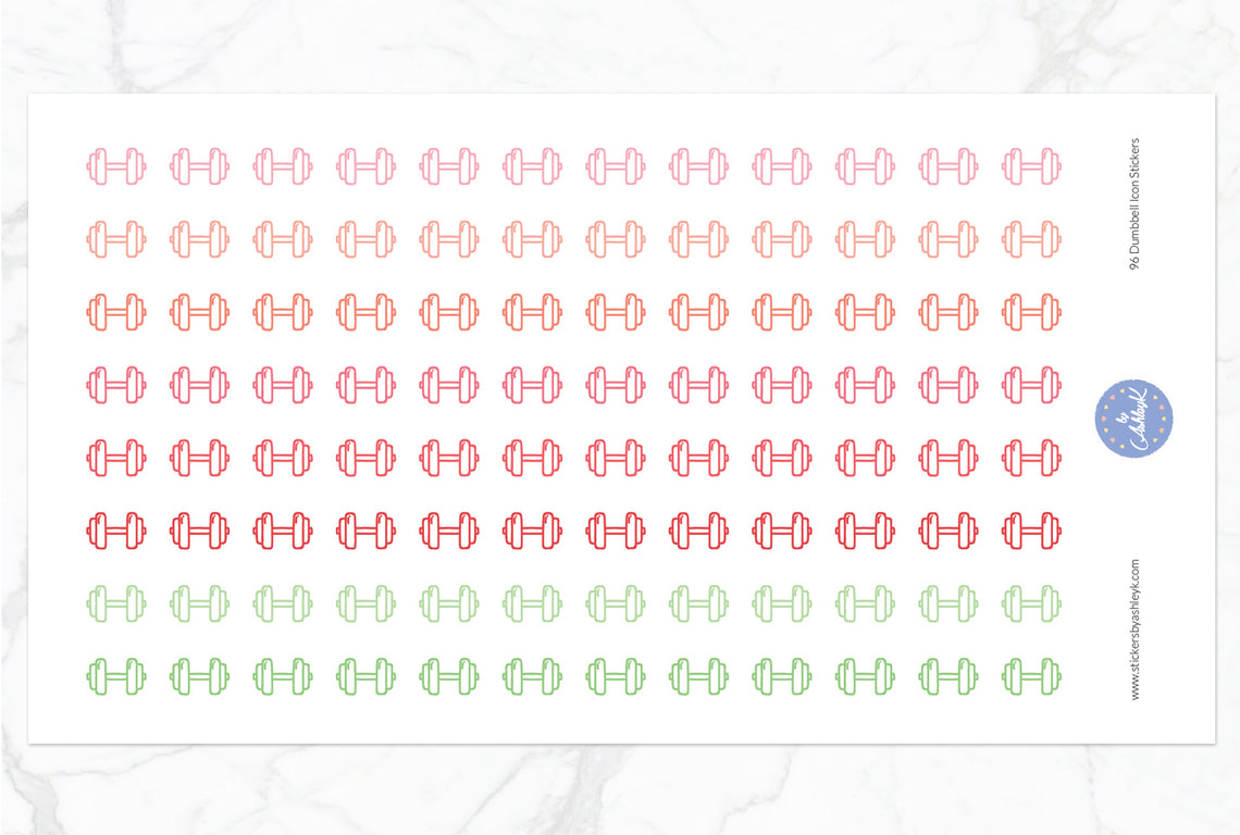 96 Dumbbell Icon Stickers - Strawberry