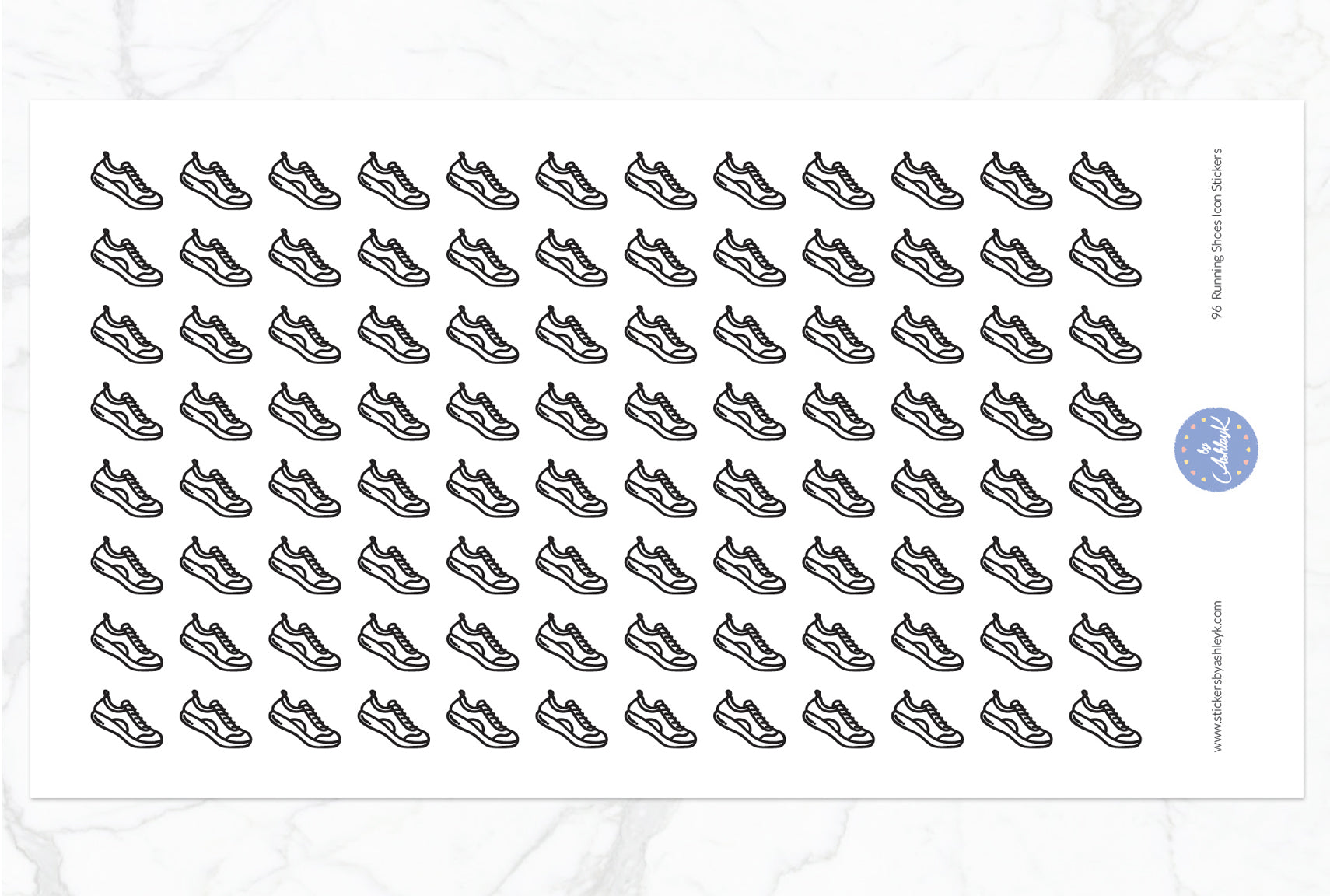 96 Running Shoes Icon Stickers - Black