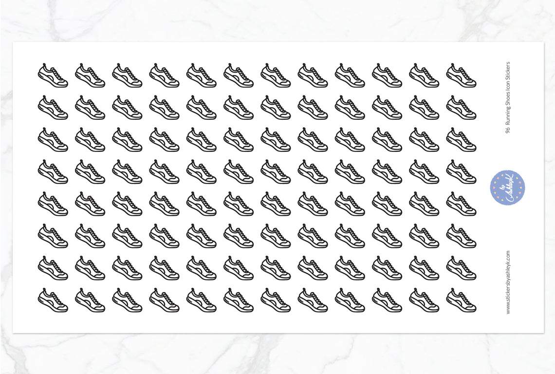 96 Running Shoes Icon Stickers - Black