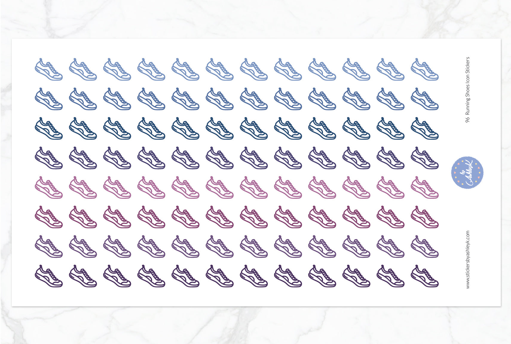 96 Running Shoes Icon Stickers - Blueberry