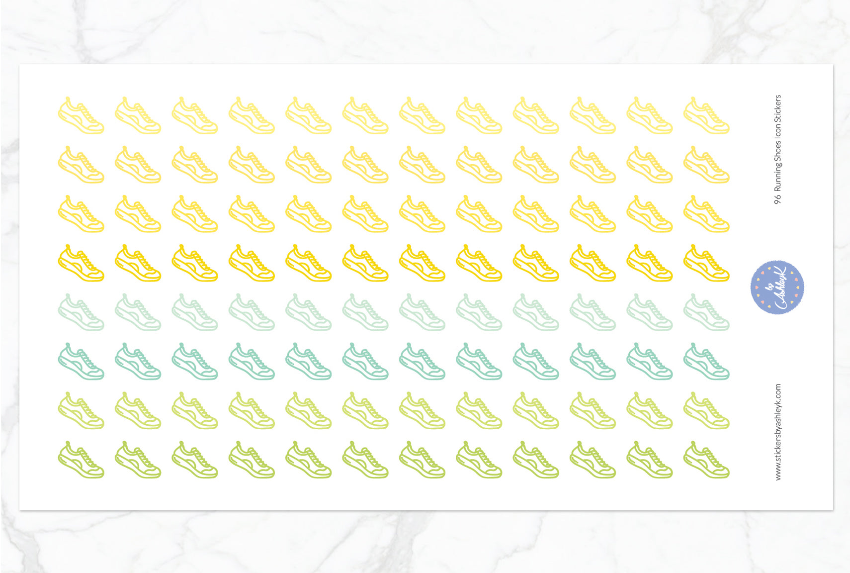 96 Running Shoes Icon Stickers - Lemon&Lime