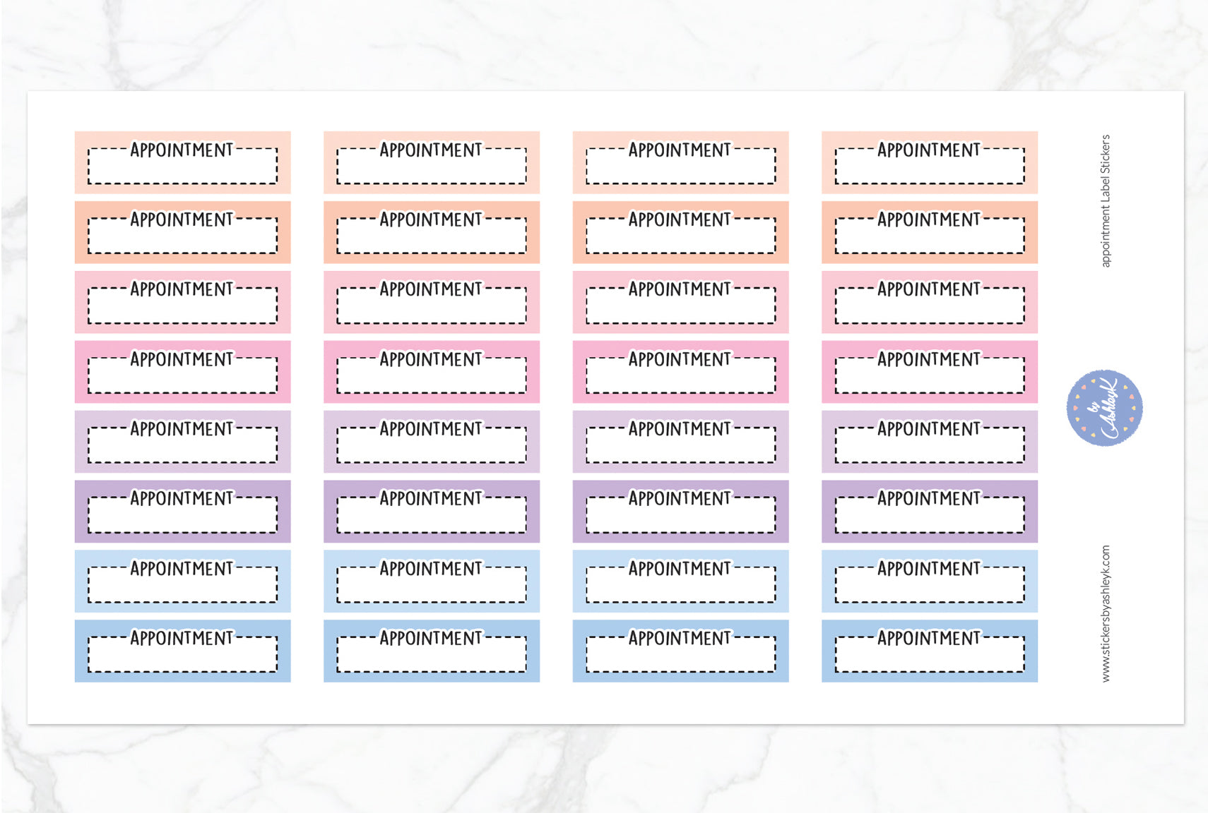 Appointment Label Stickers - Pastel Sunset