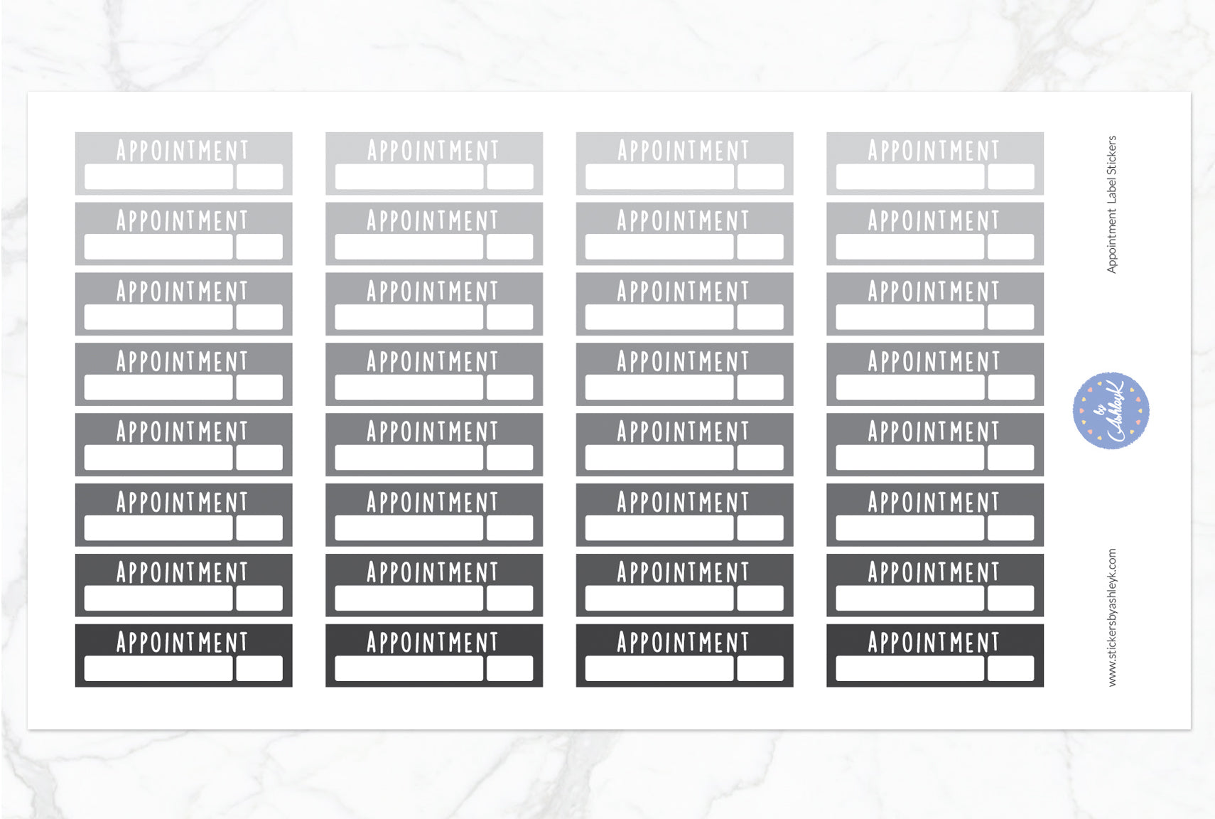 Appointment Stickers - Monochrome