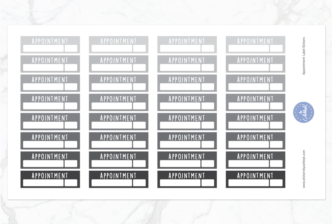 Appointment Stickers - Monochrome