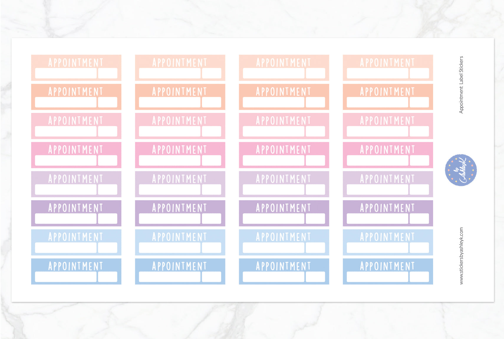 Appointment Stickers - Pastel Sunset