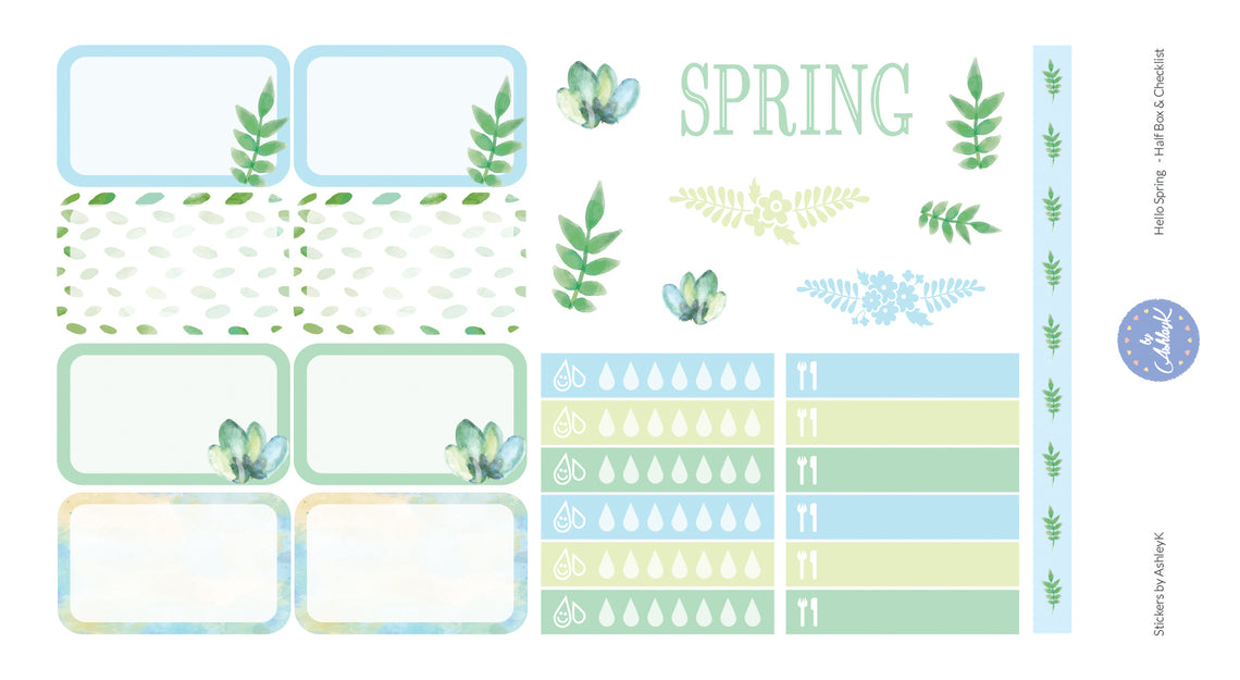 Hello Spring Weekly Kit  - Half Box Sheet