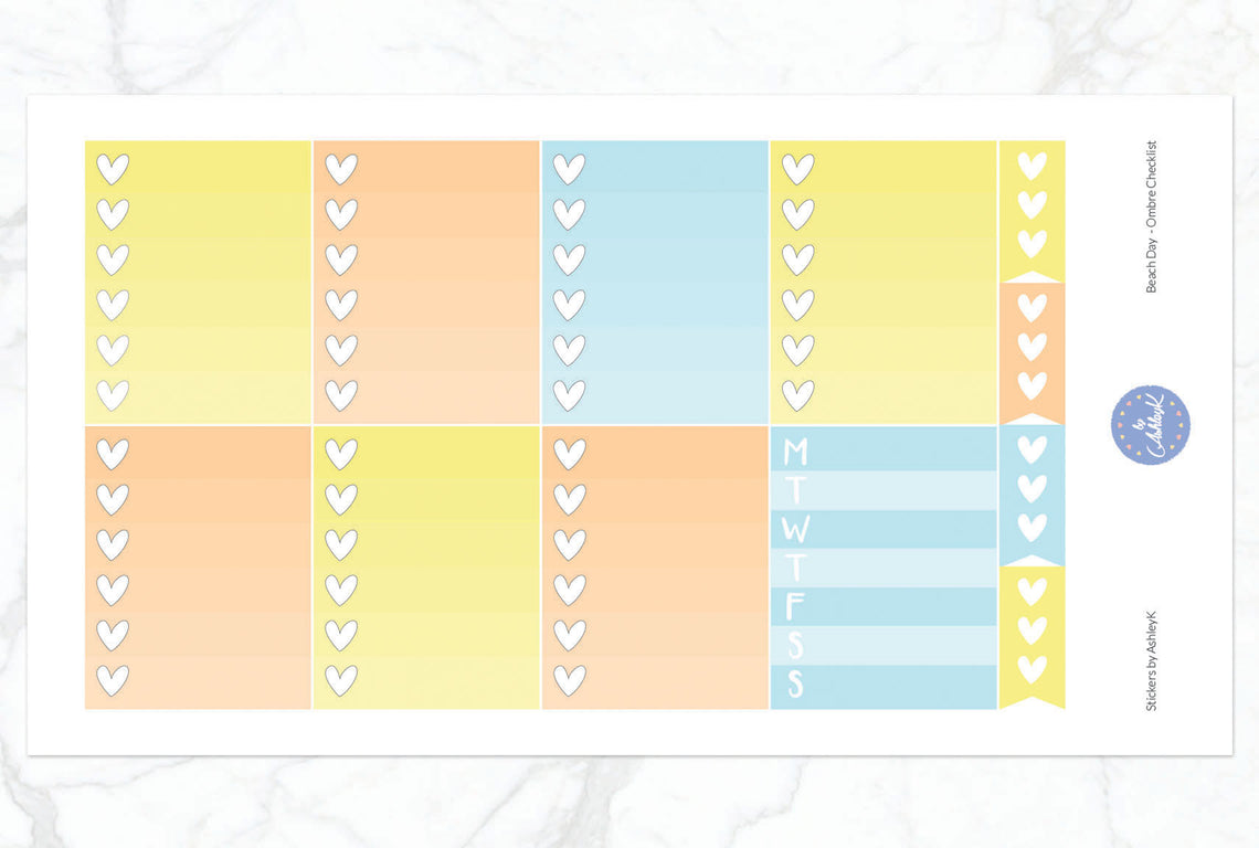 Beach Day - Ombre Checklist Sheet