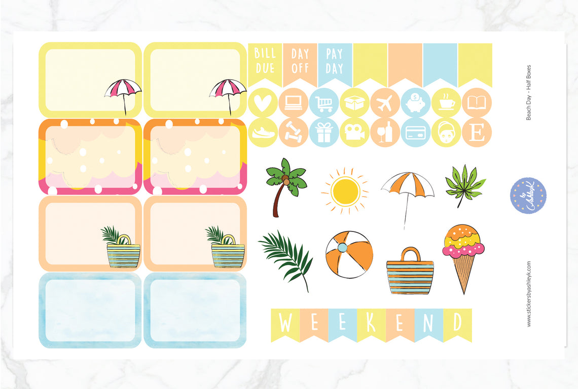 Beach Day Weekly Kit  - Half Box Sheet