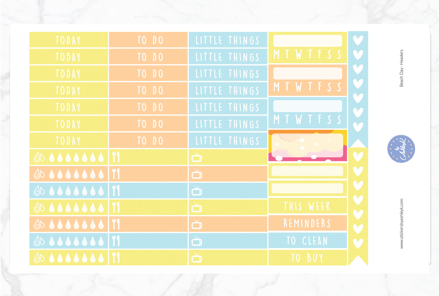 Beach Day Weekly Kit  - Functional Sheet