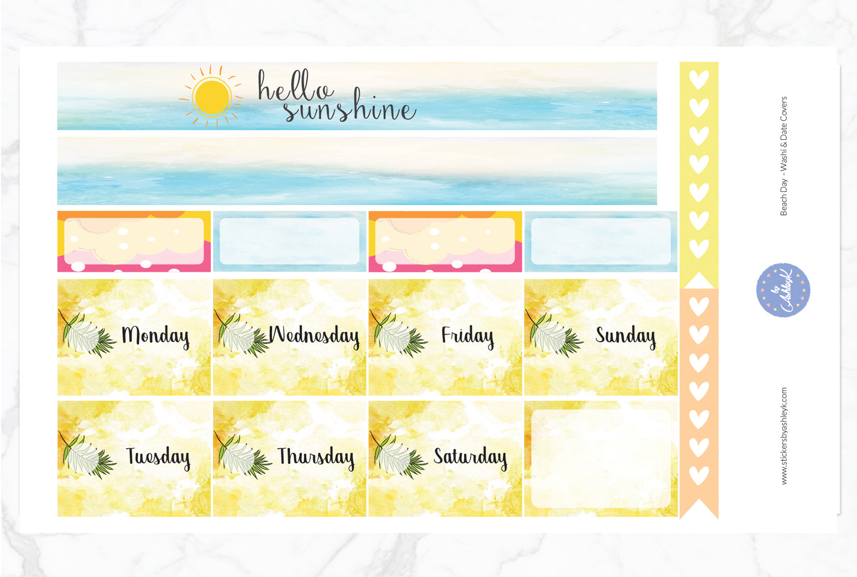 Beach Day Weekly Kit  - Washi Sheet