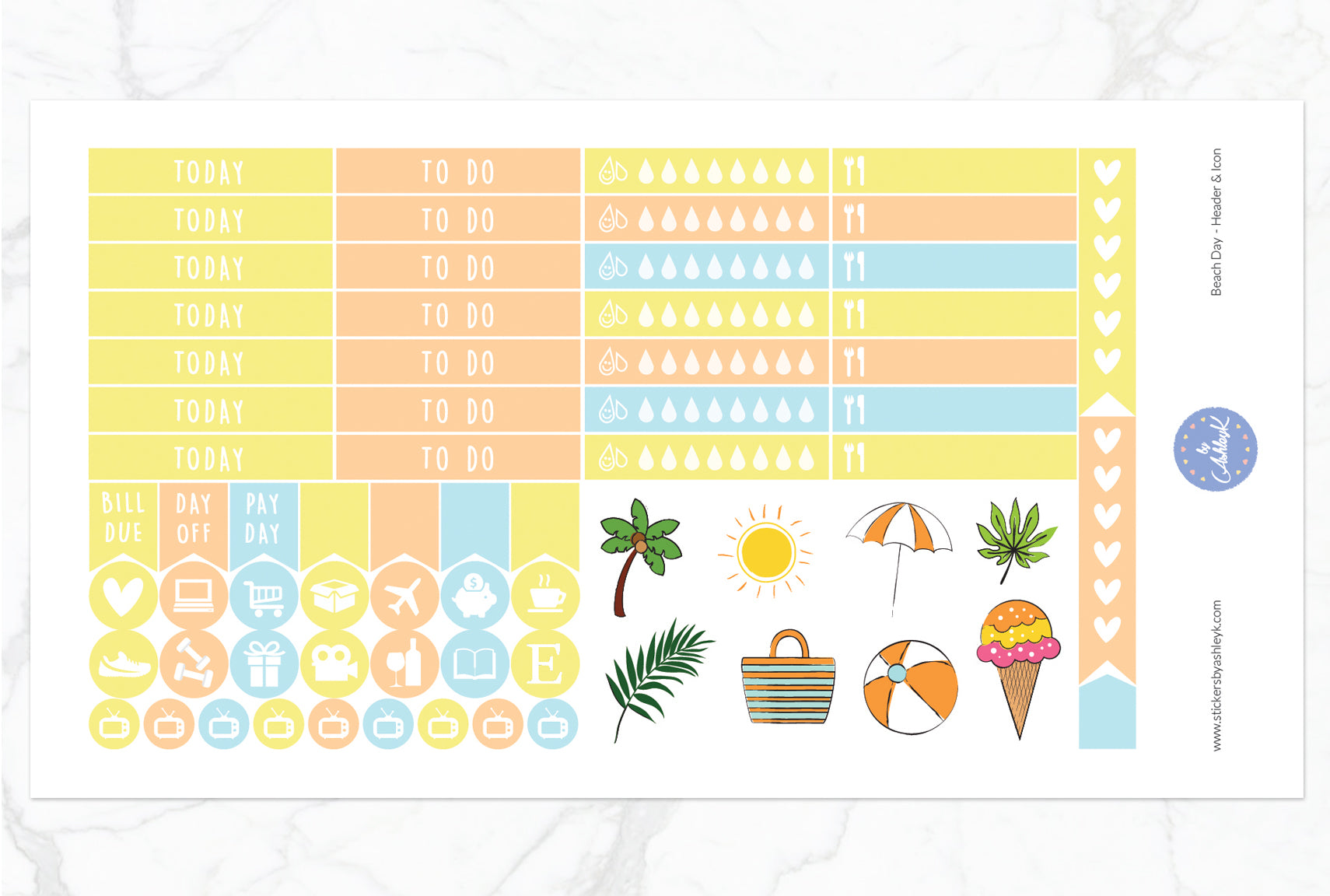 Beach Day Weekly Kit  - Functional Sheet
