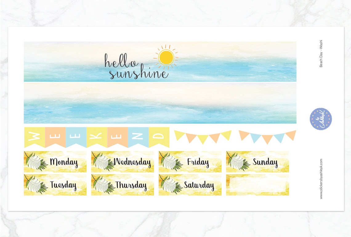 Beach Day Weekly Kit  - Washi Sheet