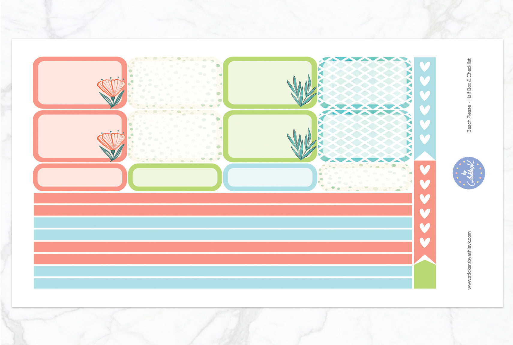 Beach Please Weekly Kit  - Half Box Sheet