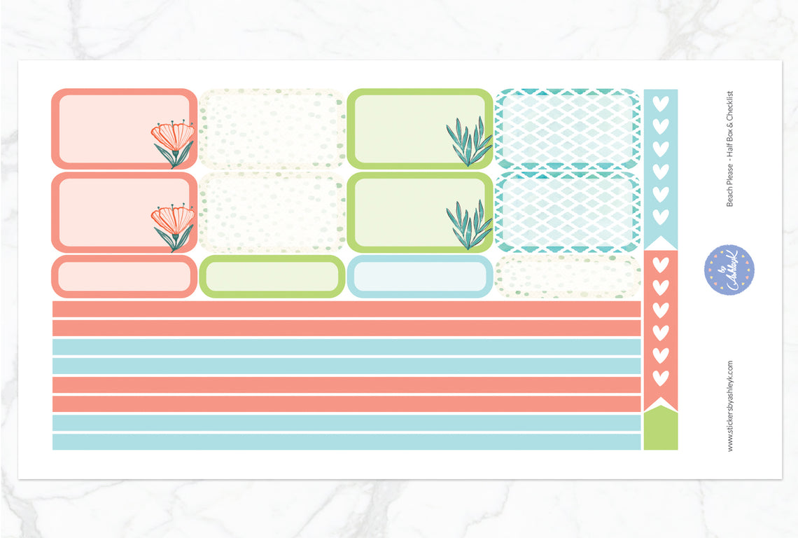 Beach Please Weekly Kit  - Half Box Sheet