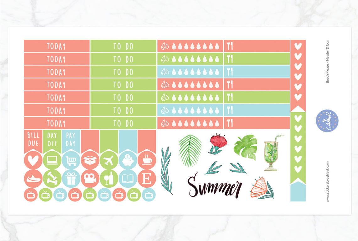 Beach Please Weekly Kit  - Functional Sheet