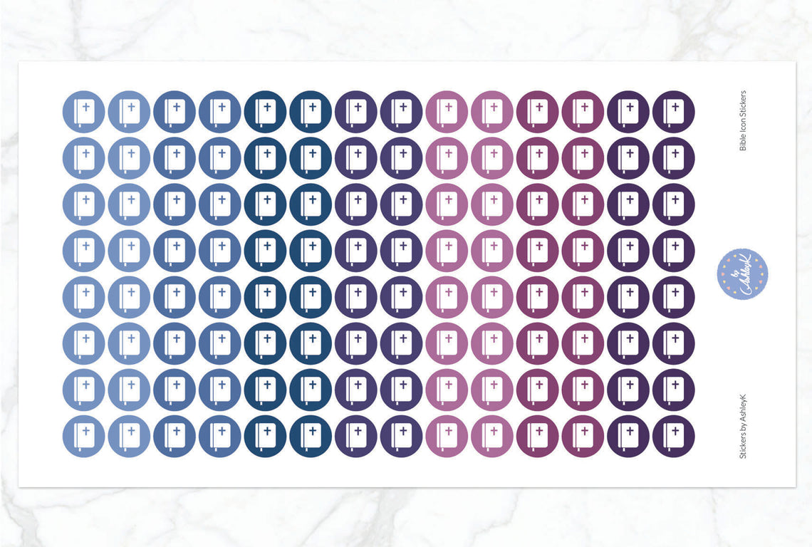 Bible Icon Stickers - Blueberry