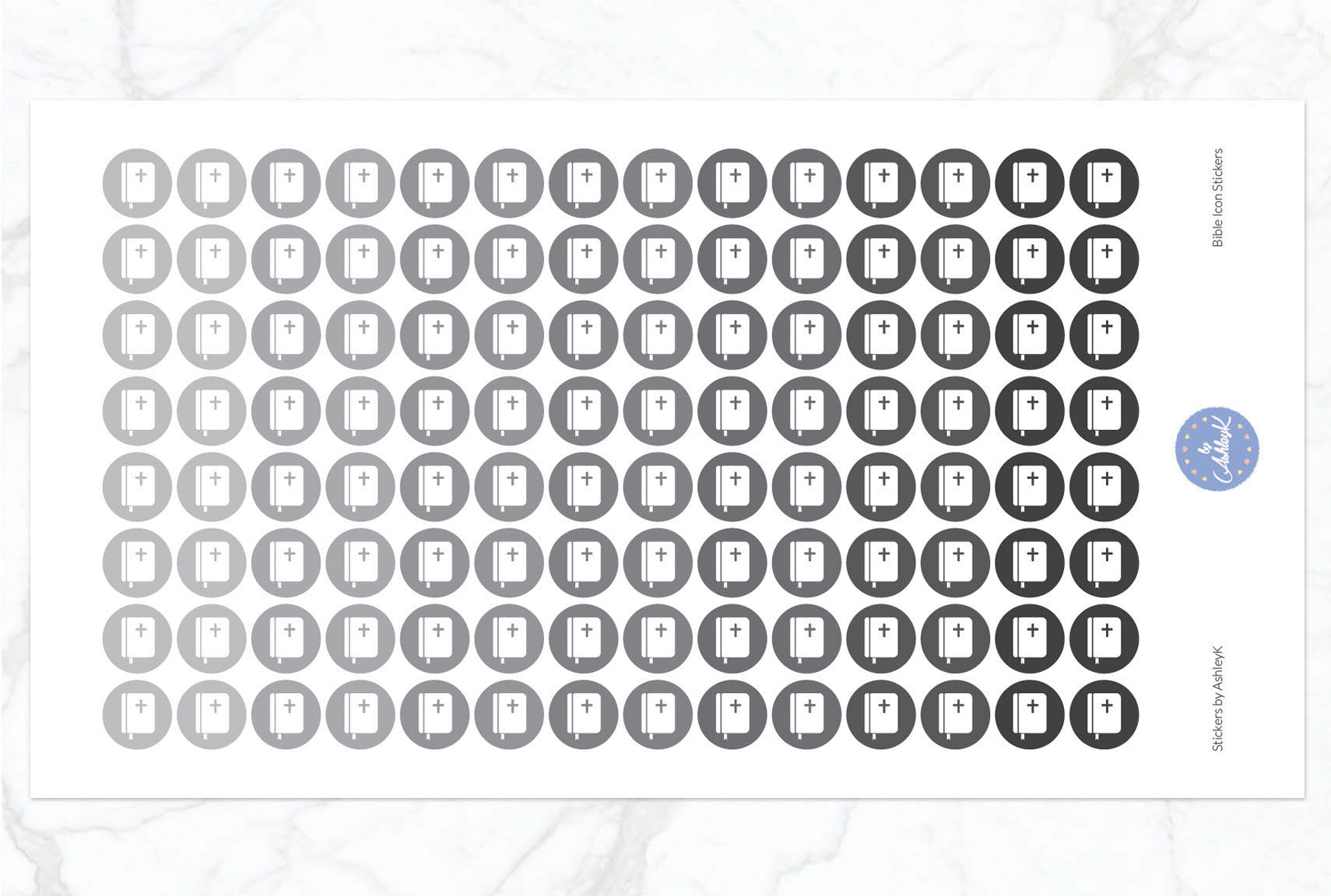 Bible Icon Stickers - Monochrome