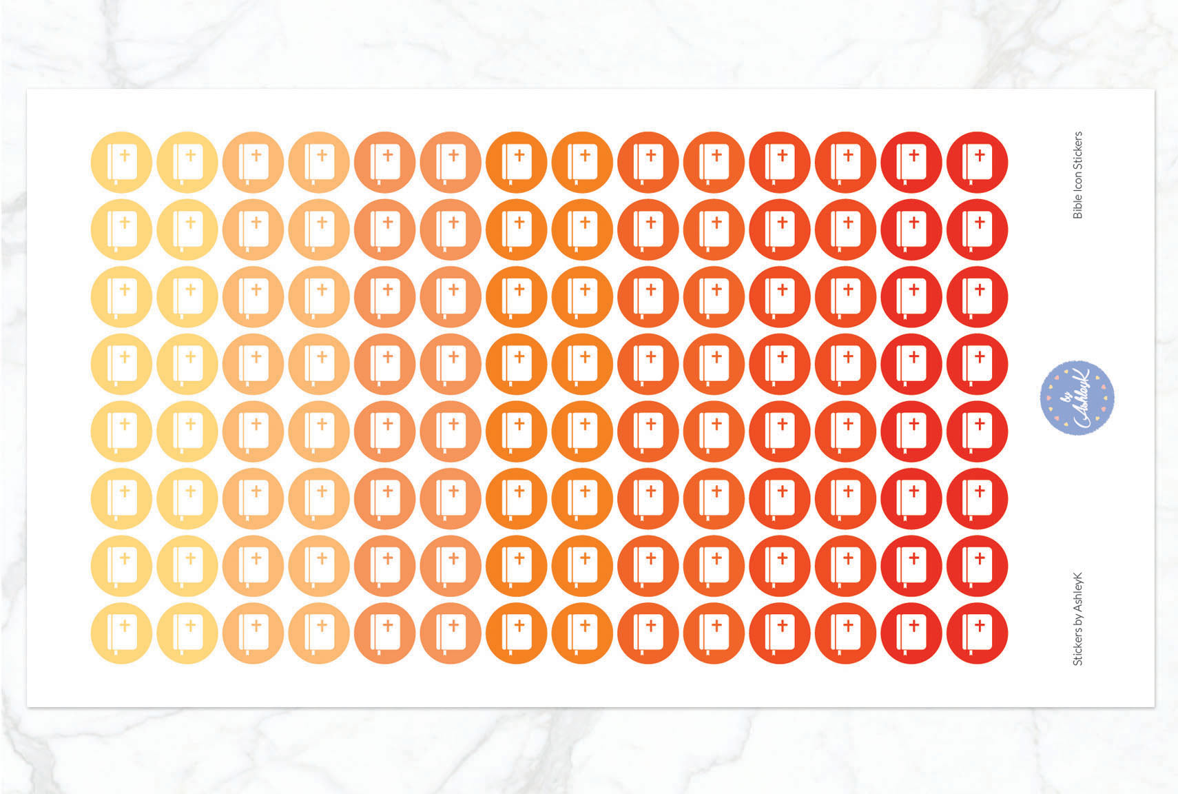 Bible Icon Stickers - Orange