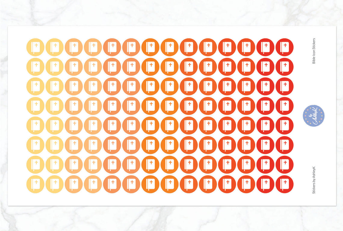 Bible Icon Stickers - Orange