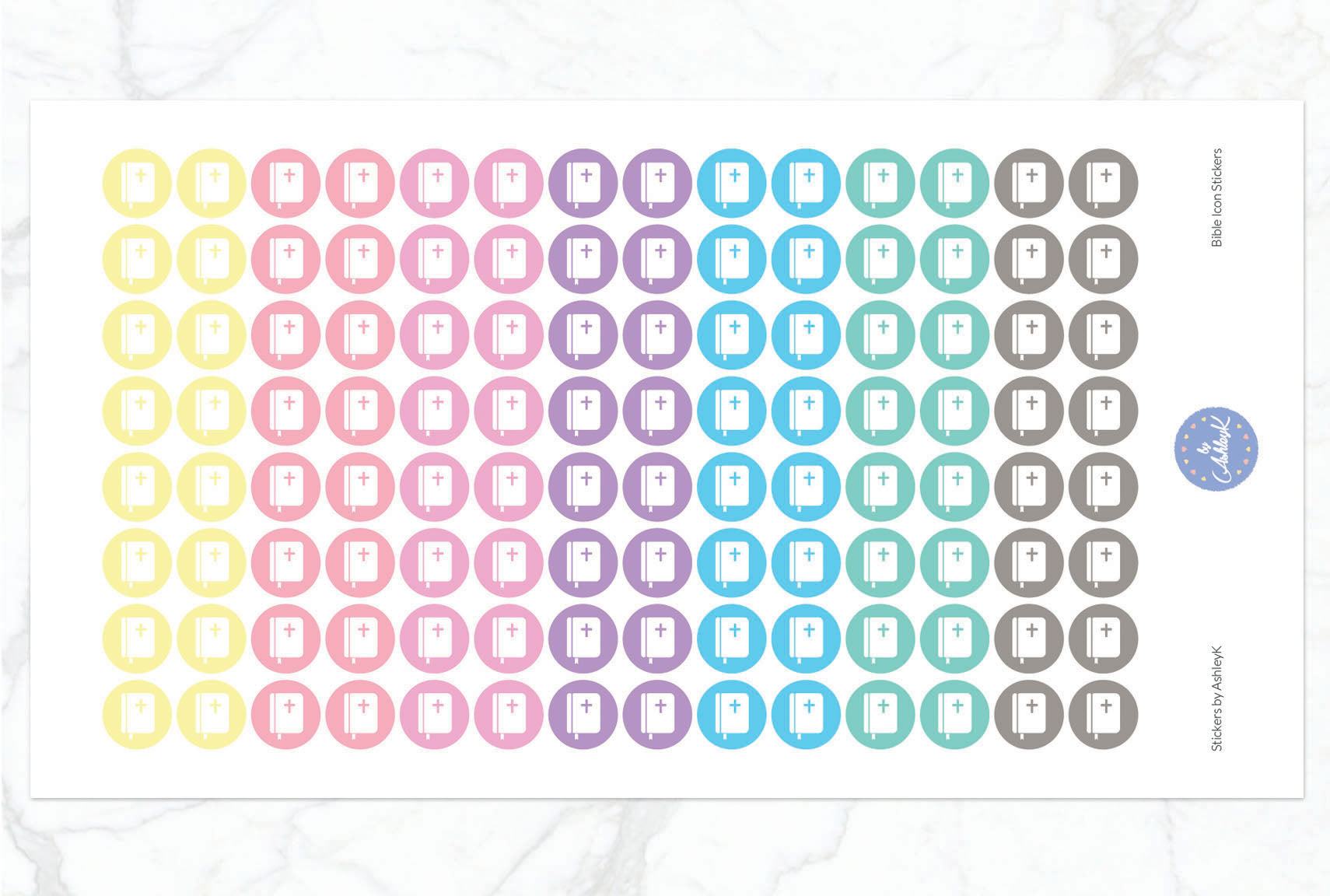 Bible Icon Stickers - Pastel