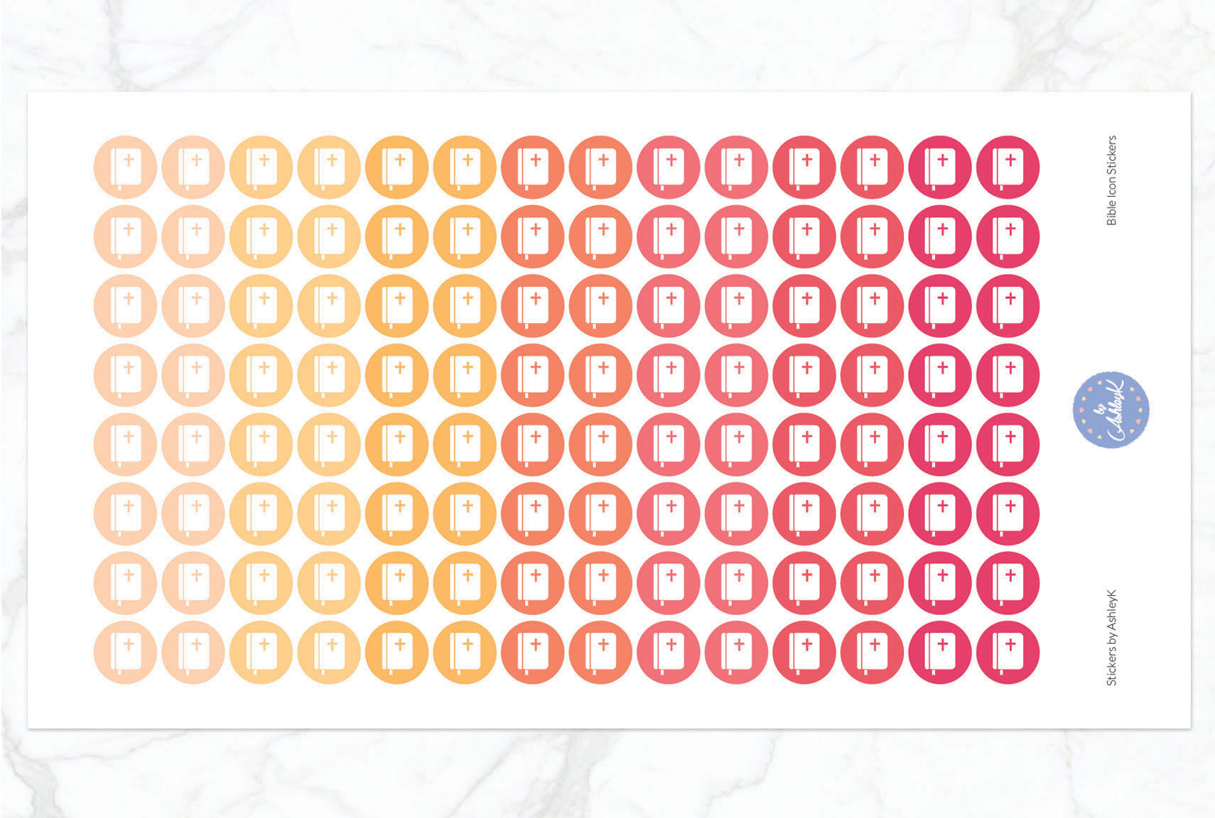 Bible Icon Stickers - Peach
