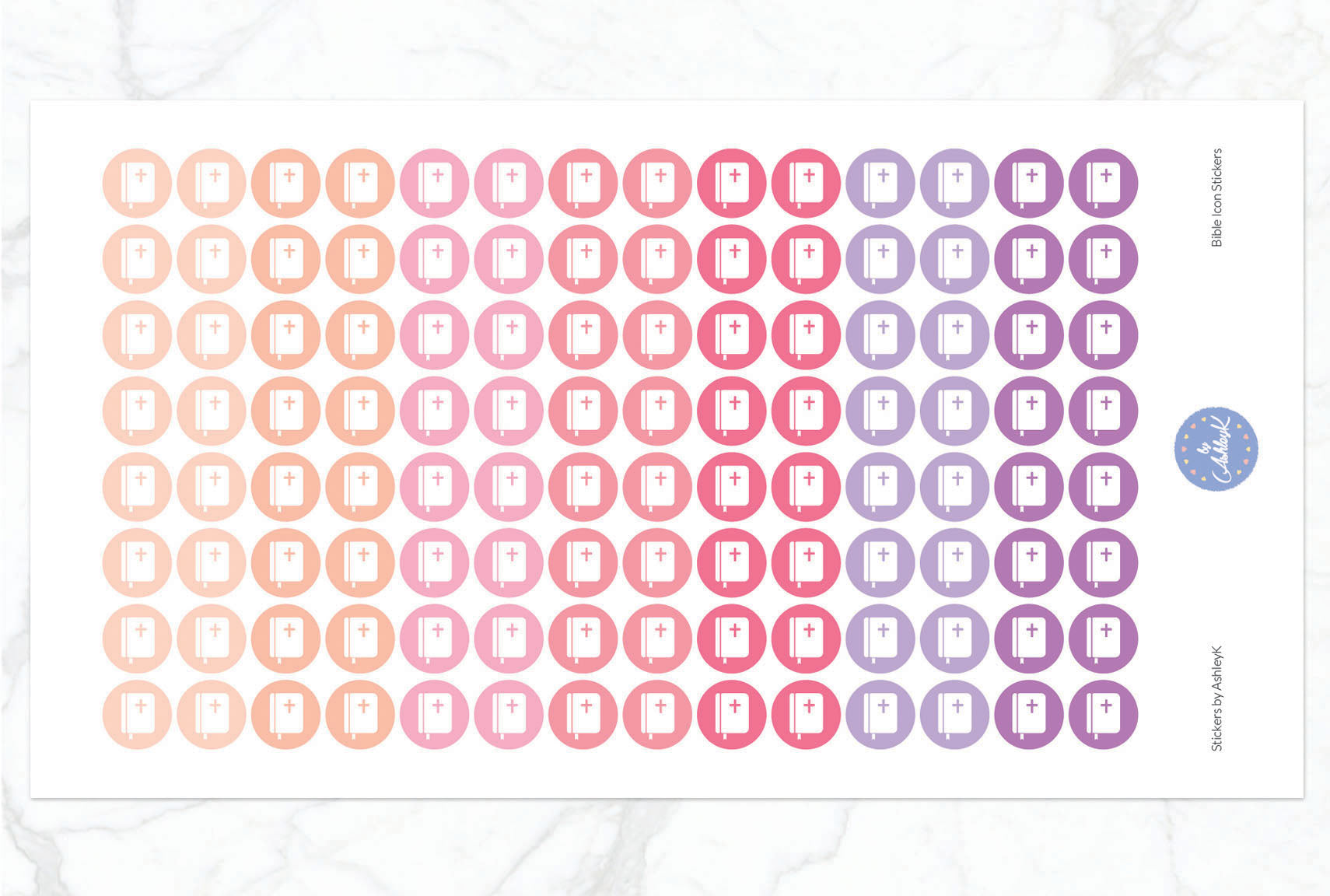 Bible Icon Stickers - Raspberry