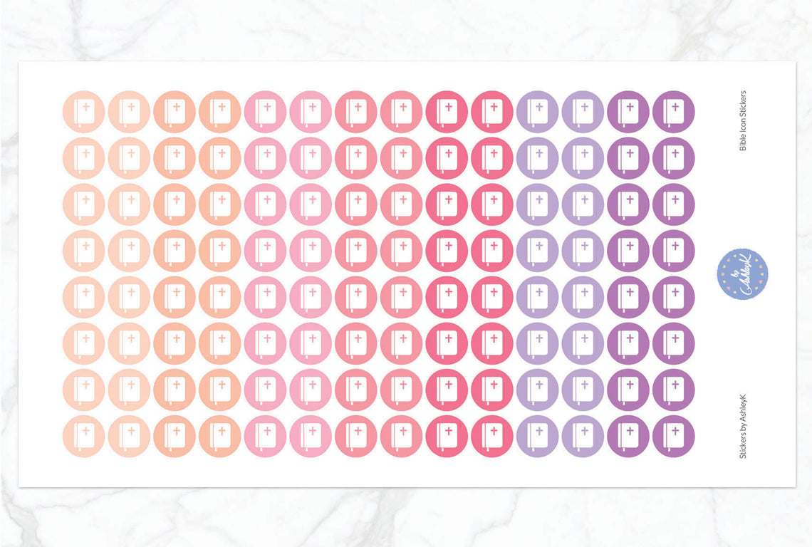 Bible Icon Stickers - Raspberry
