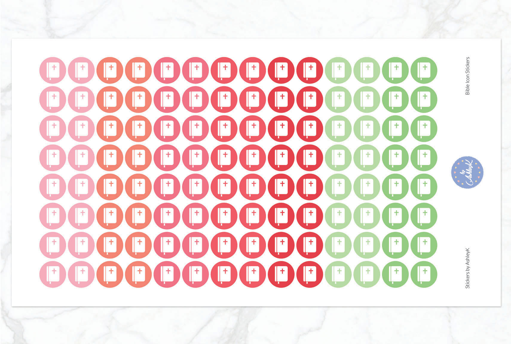 Bible Icon Stickers - Strawberry