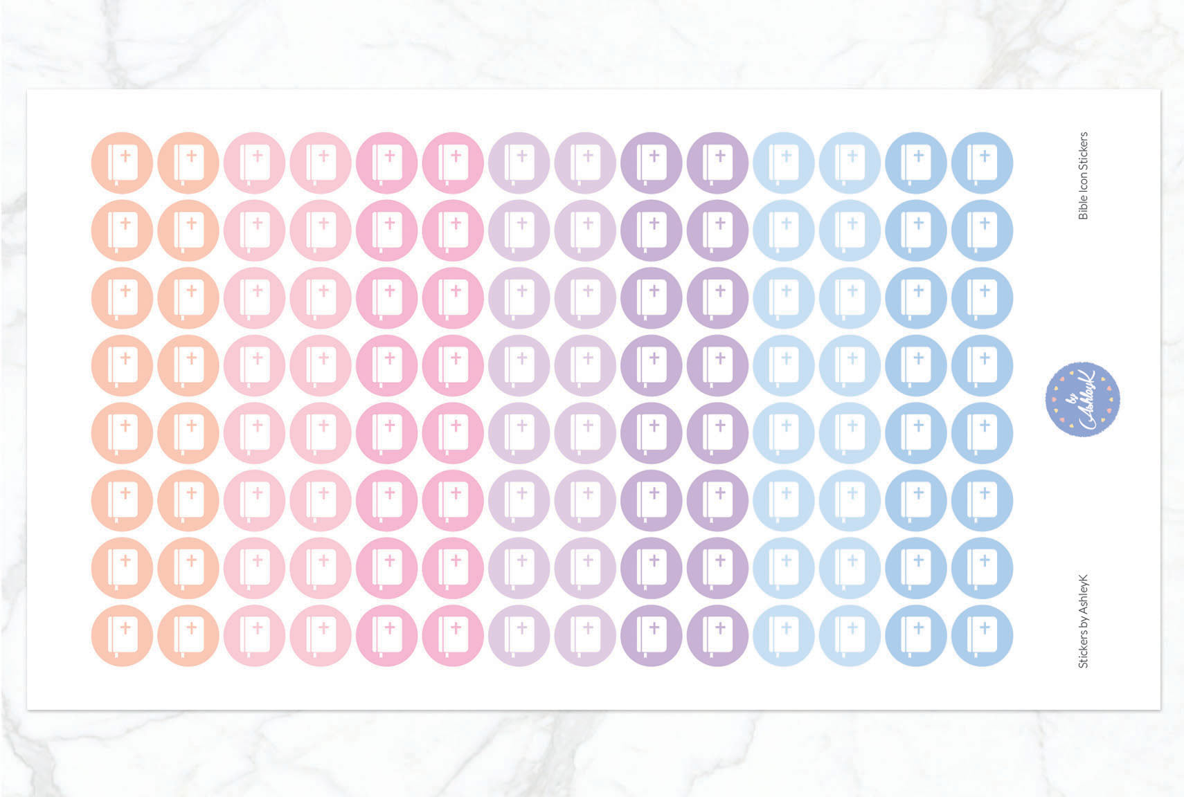 Bible Icon Stickers - Pastel Sunset