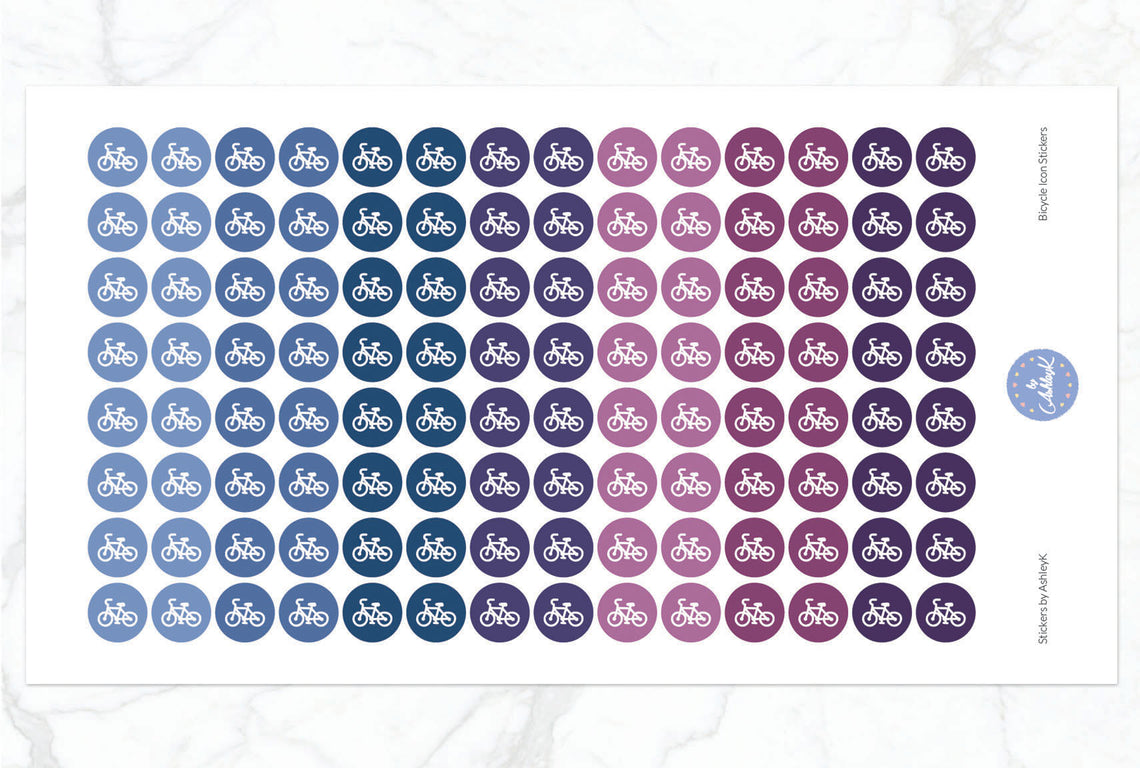 Bicycle Icon Stickers - Blueberry