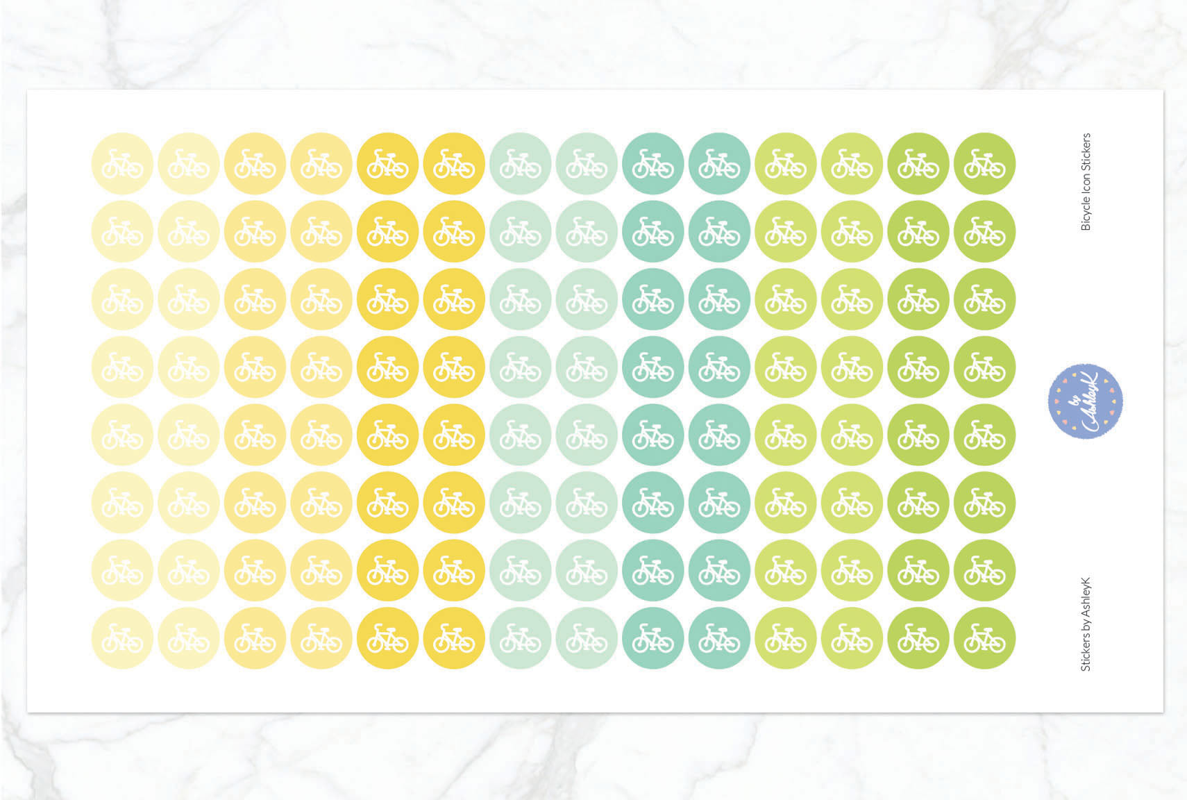 Bicycle Icon Stickers - Lemon&Lime