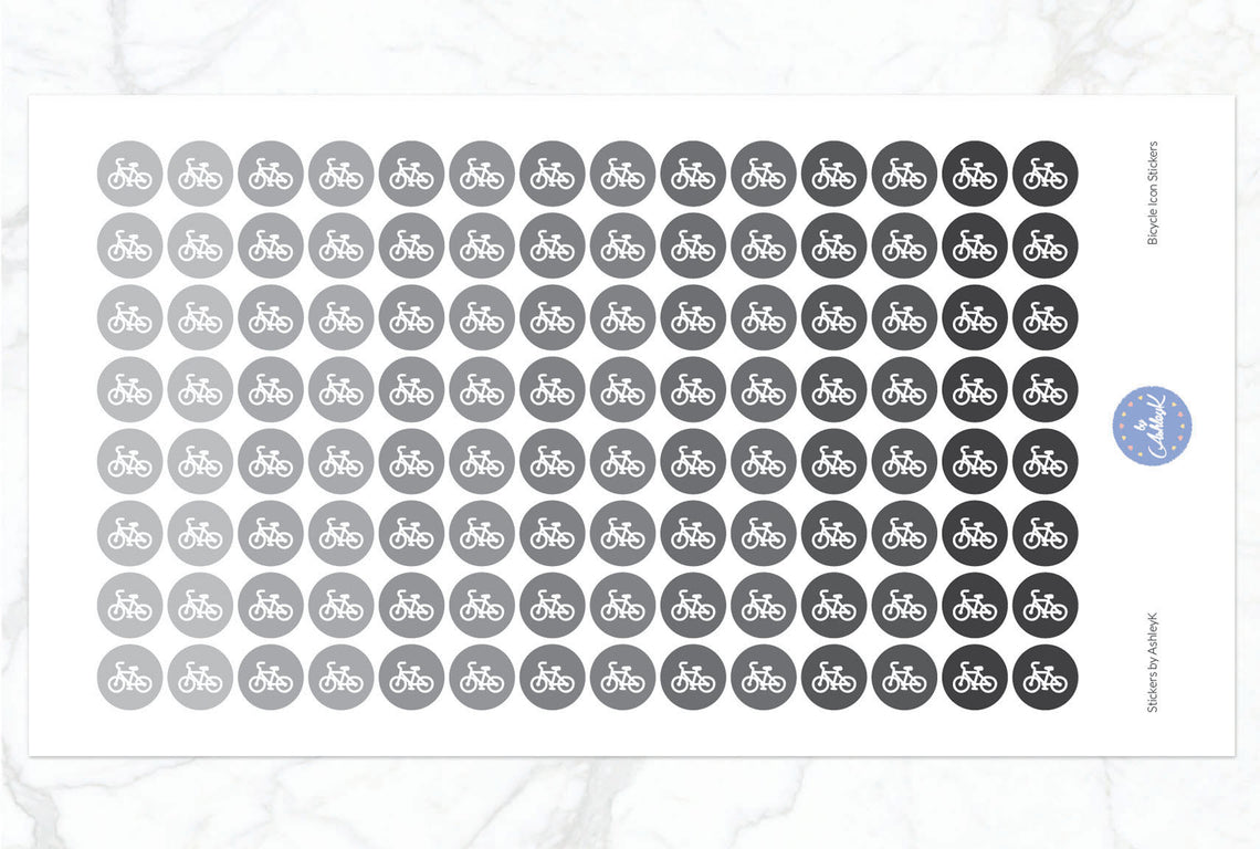 Bicycle Icon Stickers - Monochrome