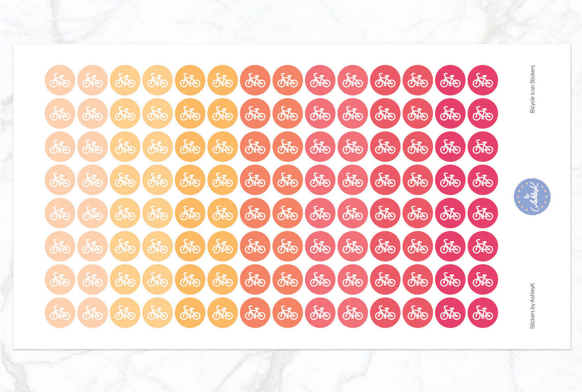 Bicycle Icon Stickers - Peach