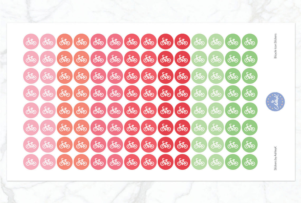 Bicycle Icon Stickers - Strawberry
