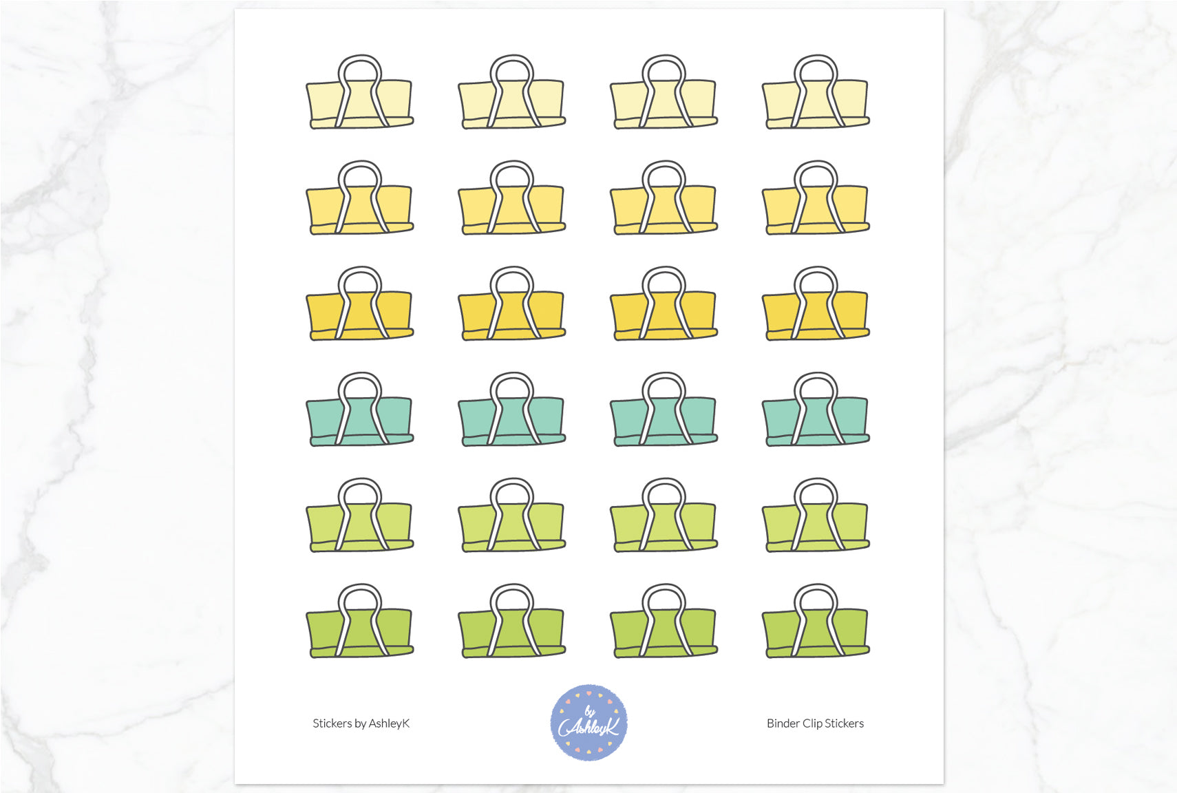 Binder Clips Stickers - Lemon&Lime