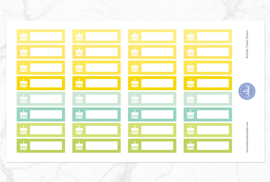 Birthday Tracker Stickers - Lemon&Lime