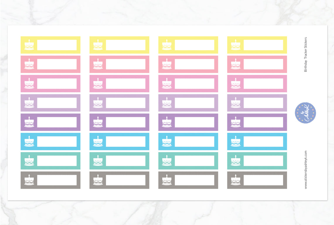 Birthday Tracker Stickers - Pastel