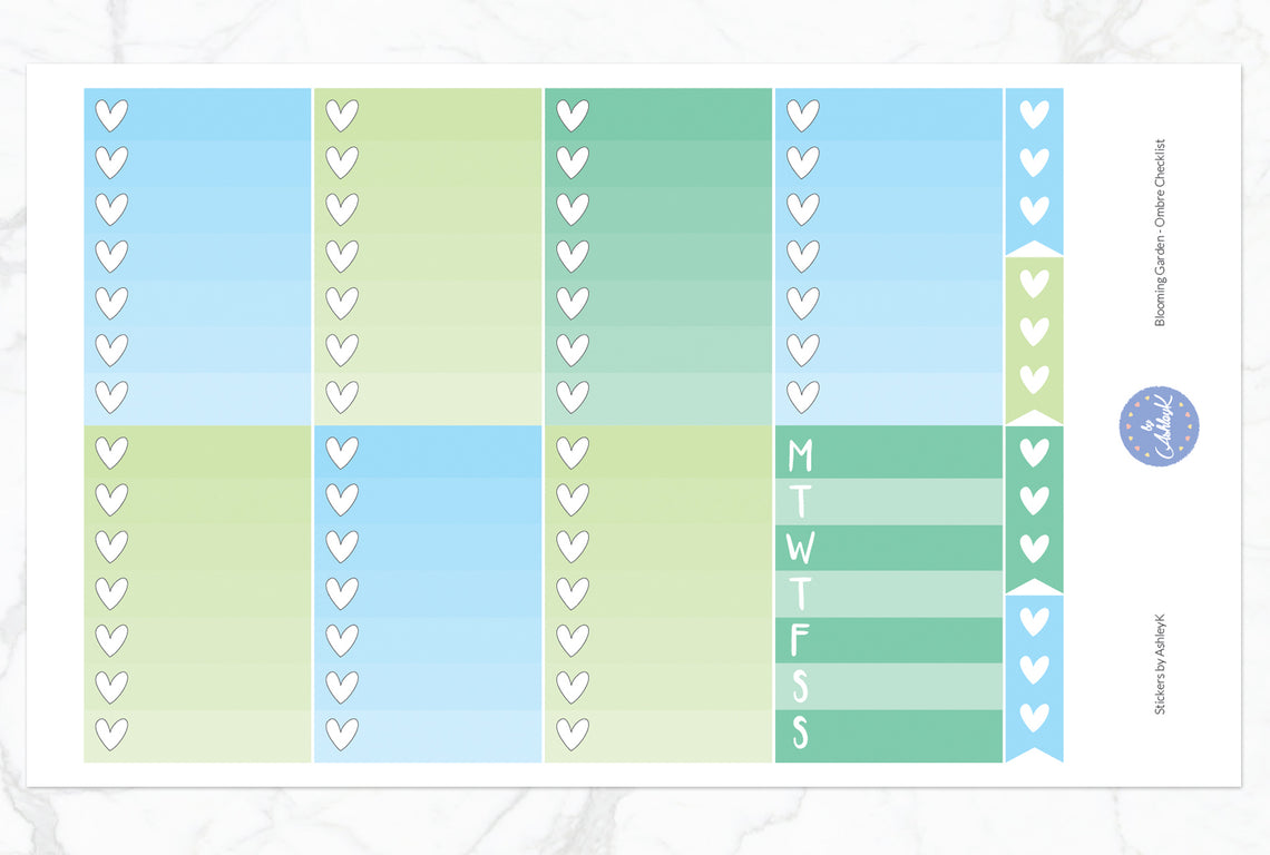 Blooming Garden Weekly Kit  - Ombre Checklist Sheet