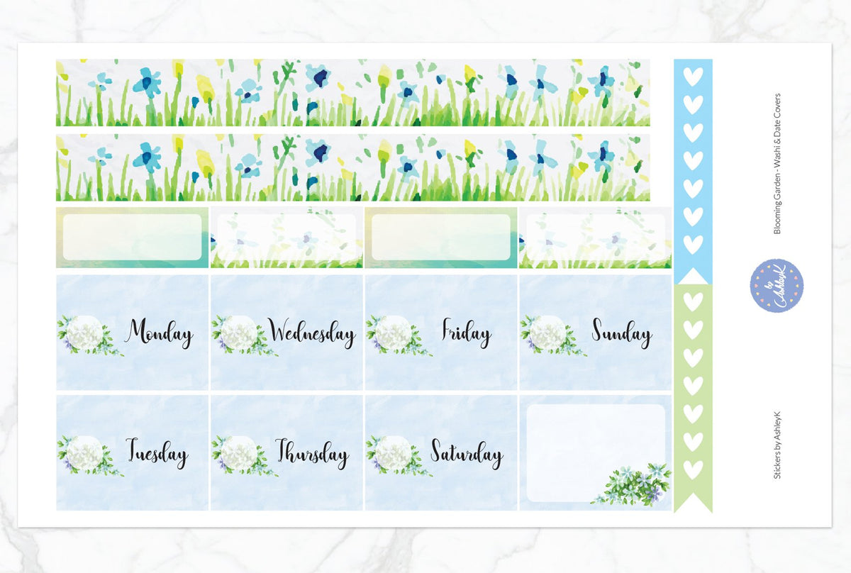 Blooming Garden Weekly Kit - Happy Planner Stickers – Stickers by AshleyK