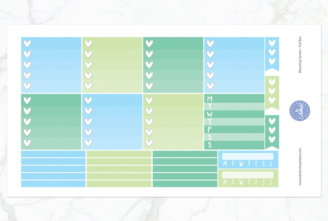 Blooming Garden Weekly Kit  - Ombre Checklist Sheet