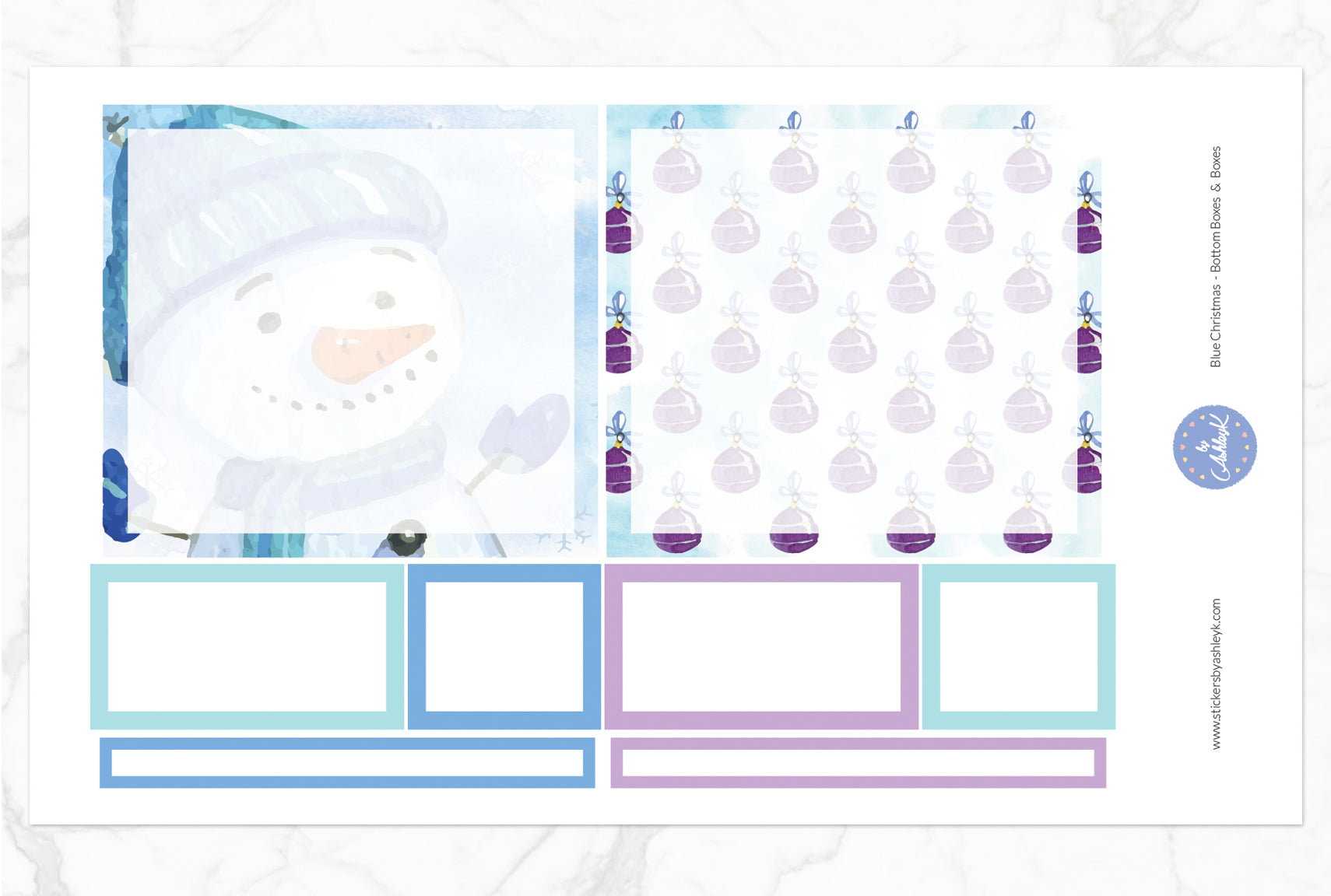 Blue Christmas Daily Duo Weekly Kit  - Bottom Box Sheet
