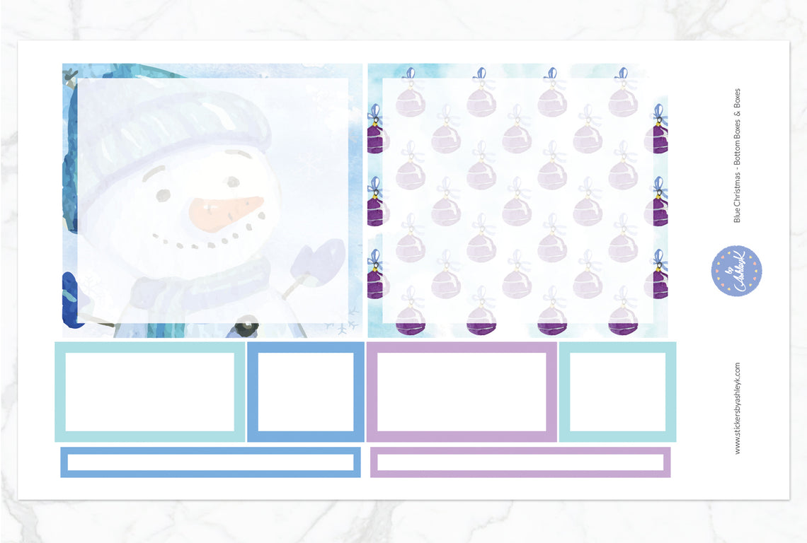 Blue Christmas Daily Duo Weekly Kit  - Bottom Box Sheet