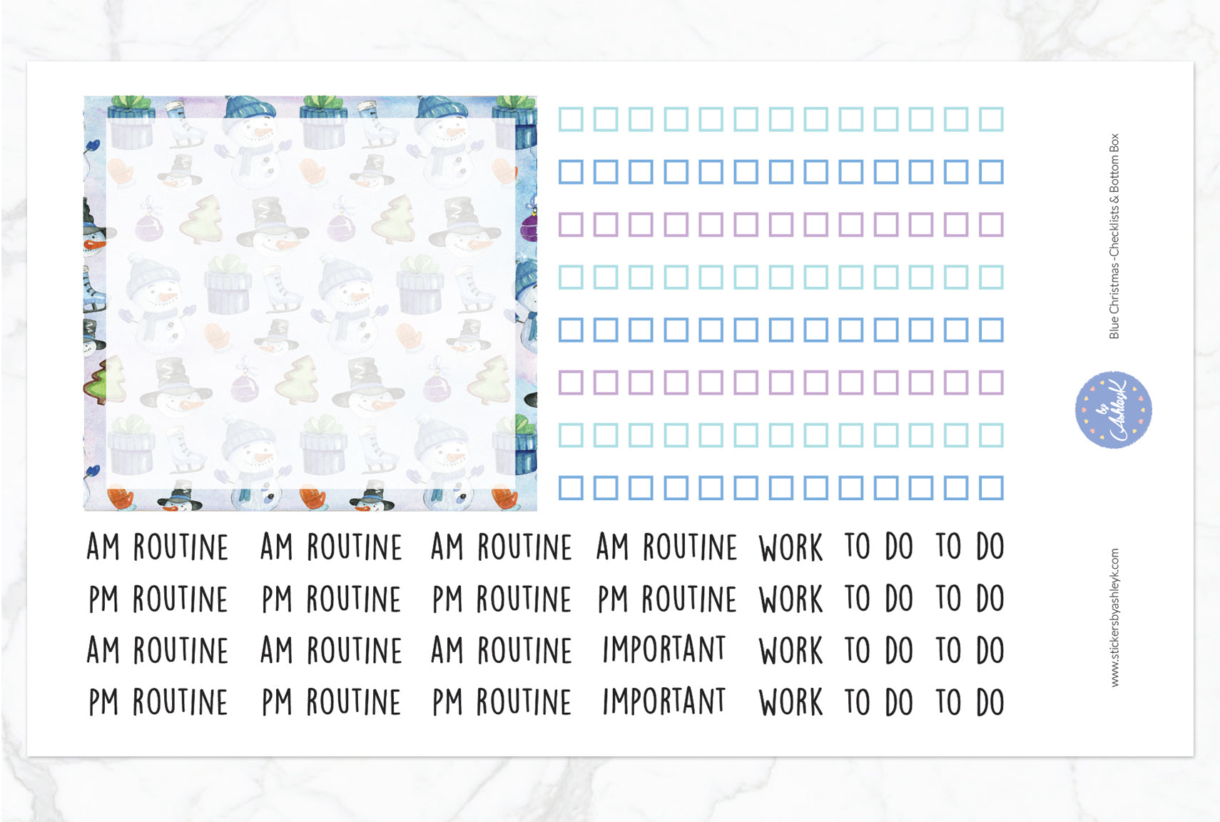 Blue Christmas Daily Duo Weekly Kit  - Checklist & Script Header Sheet
