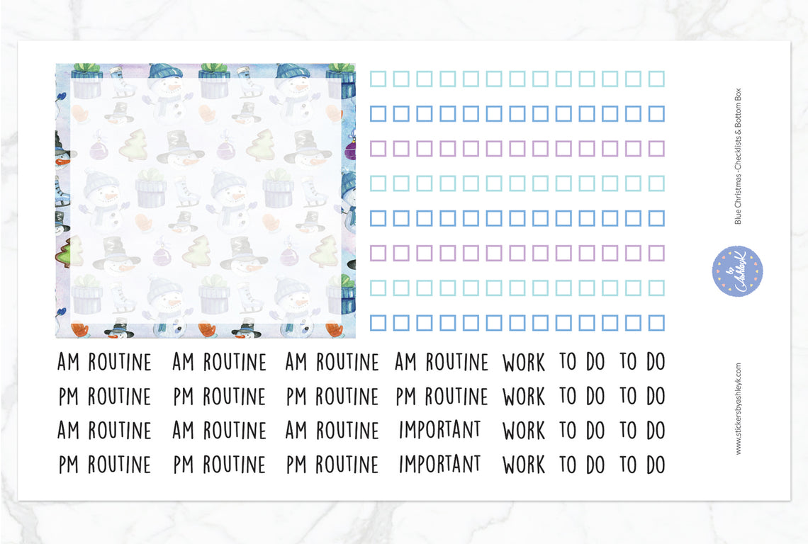 Blue Christmas Daily Duo Weekly Kit  - Checklist & Script Header Sheet