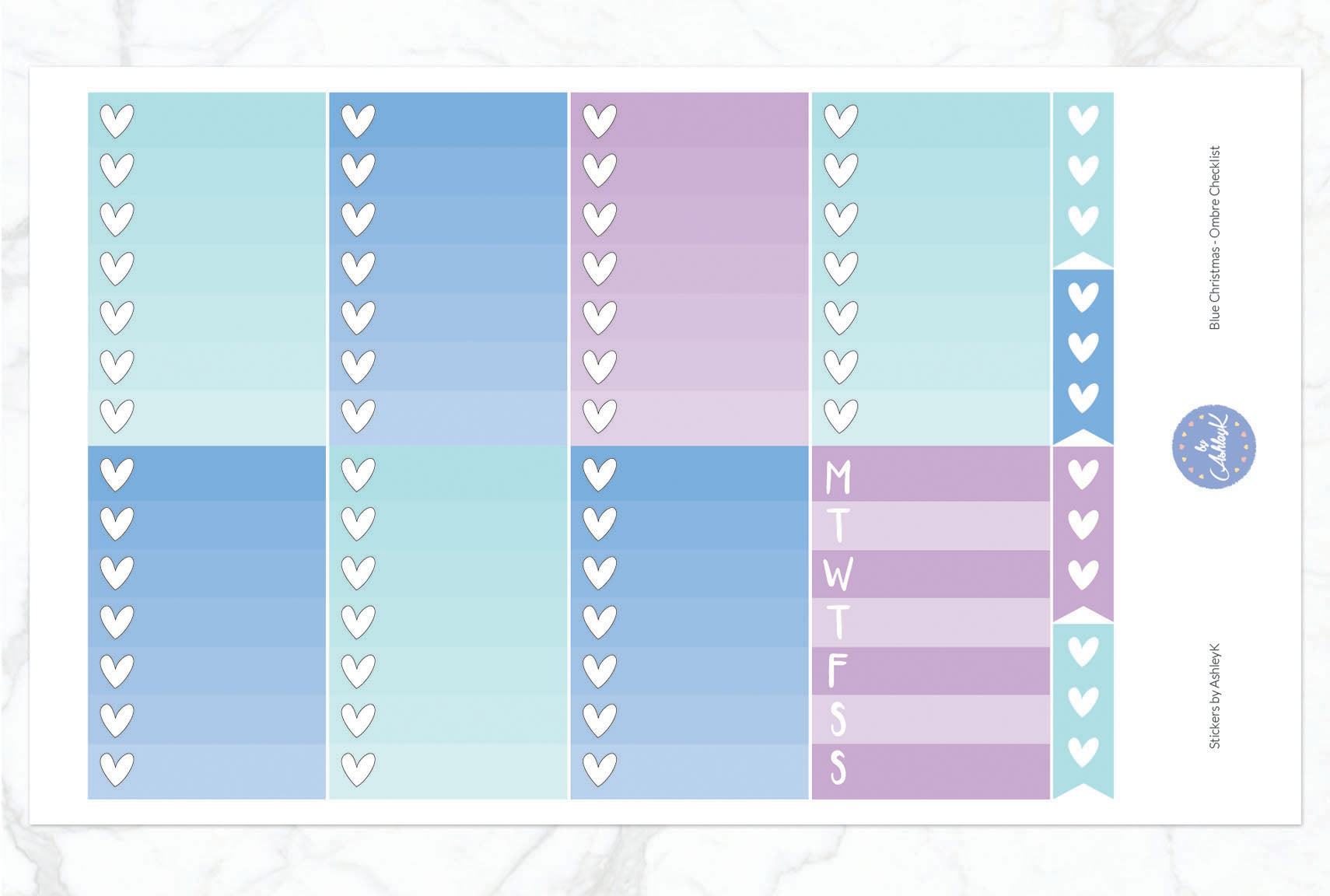 Blue Christmas - Ombre Checklist Sheet
