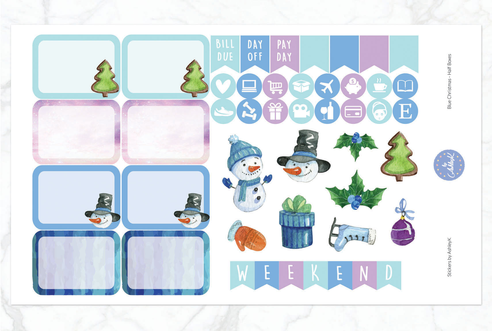 Blue Christmas - Half Box Sheet