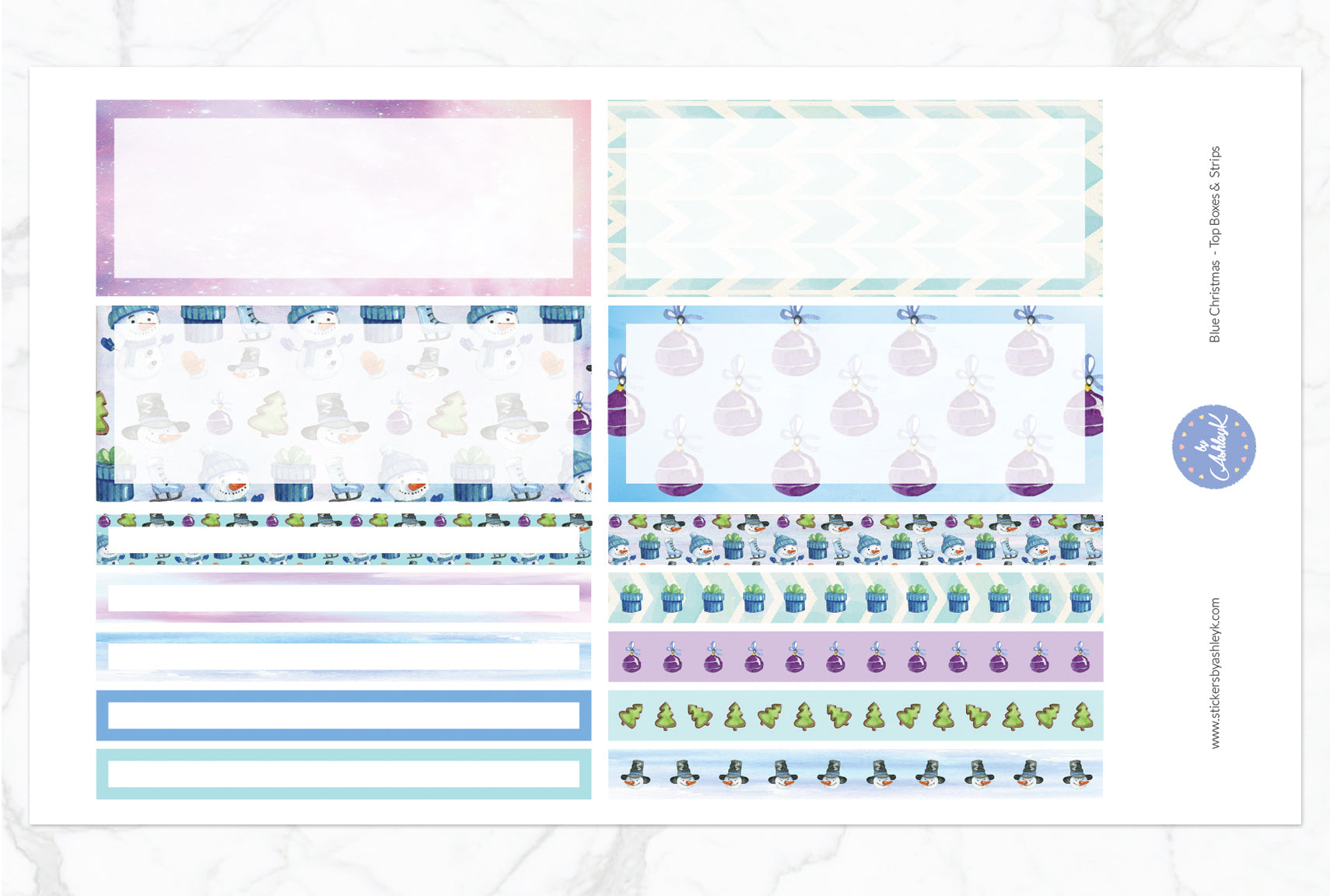 Blue Christmas Daily Duo Weekly Kit  - Top Box & Strip Sheet