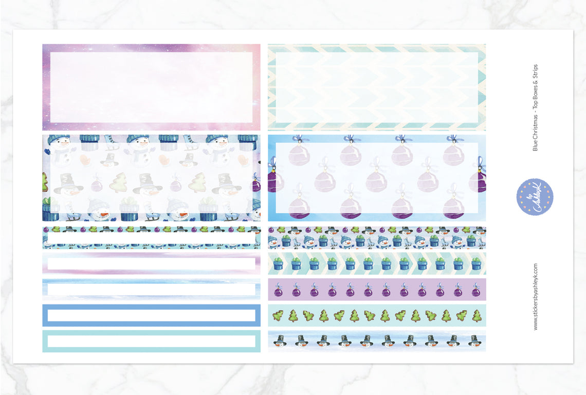 Blue Christmas Daily Duo Weekly Kit  - Top Box & Strip Sheet