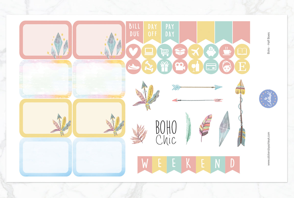 Soft Boho Chic Custom Planner Stickers