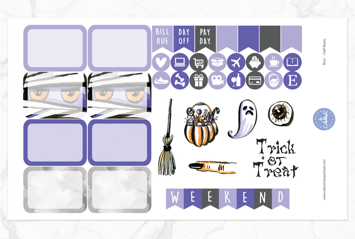 Boo Weekly Kit  - Half Box Sheet